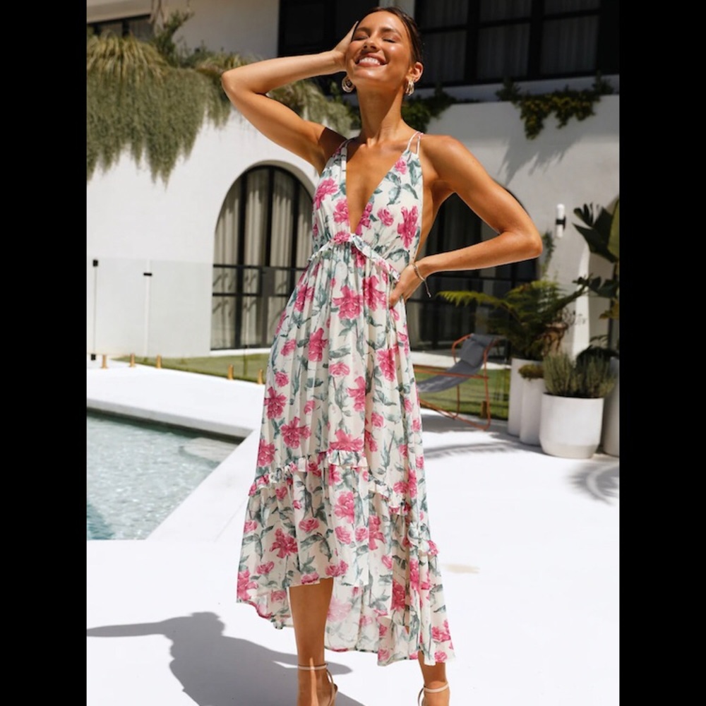 SOLD!  -NEW EXPECTATIONS MIDI DRESS FLORAL-